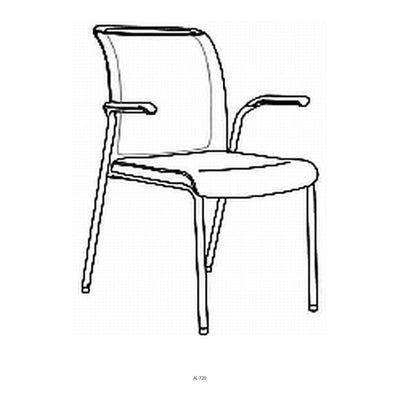 Silla de Oficina de Visita Fija - VERSA ALTUS RAY - Varios Colores - Respaldo en Malla y Asiento Tapizado con Base de 4 Patas en Acero - AL-720 - VERSA - NOGAL BEAT - Silla de Visita