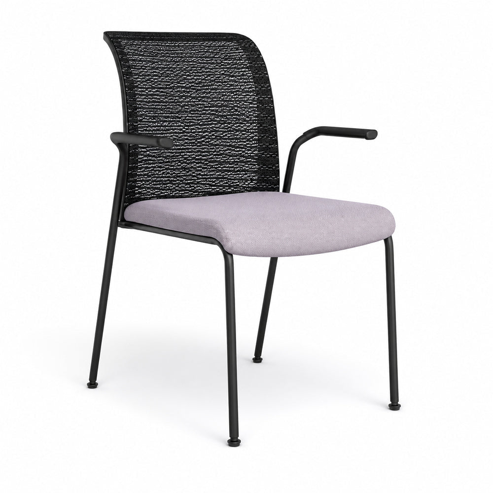 Silla de Oficina de Visita Fija - VERSA ALTUS RAY - Varios Colores - Respaldo en Malla y Asiento Tapizado con Base de 4 Patas en Acero - AL-720 - VERSA - NOGAL BEAT - Silla de Visita