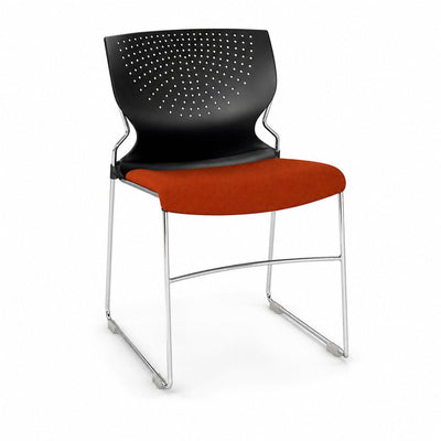 Silla de Oficina de Visita Flex - VERSA ALTUS - Estructura Aluminio - Asiento con Pad Tapizado en Tela y Respaldo - AL-620 ALTUS - VERSA - NOGAL BEAT - Silla de Visita