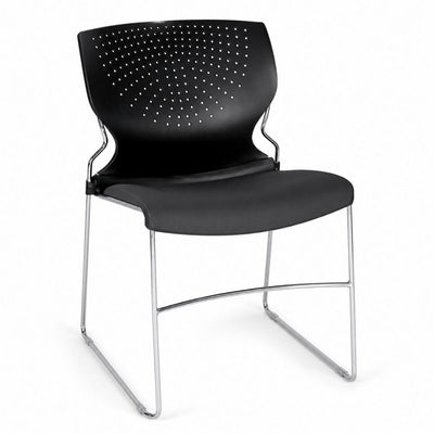 Silla de Oficina de Visita Flex - VERSA ALTUS - Estructura Aluminio - Asiento y Respaldo en Polipropileno - AL-610 ALTUS - VERSA - NOGAL BEAT - Silla de Visita