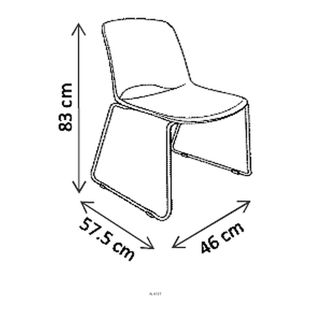 Silla de Oficina de Visita Trineo con Pad en Asiento Espuma Moldeada - VERSA ALTUS PITCH - Estructura Aluminio - AL-612T - VERSA - NOGAL BEAT - Silla de Visita
