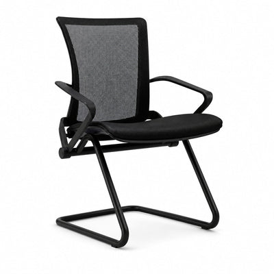 Silla de Oficina de Visita - VERSA ALTUS STELLA VISITA - Estructura Aluminio - Asiento Abatible y Respaldo Reclinable en Malla - AL-2515 - VERSA - NOGAL BEAT - Silla de Visita