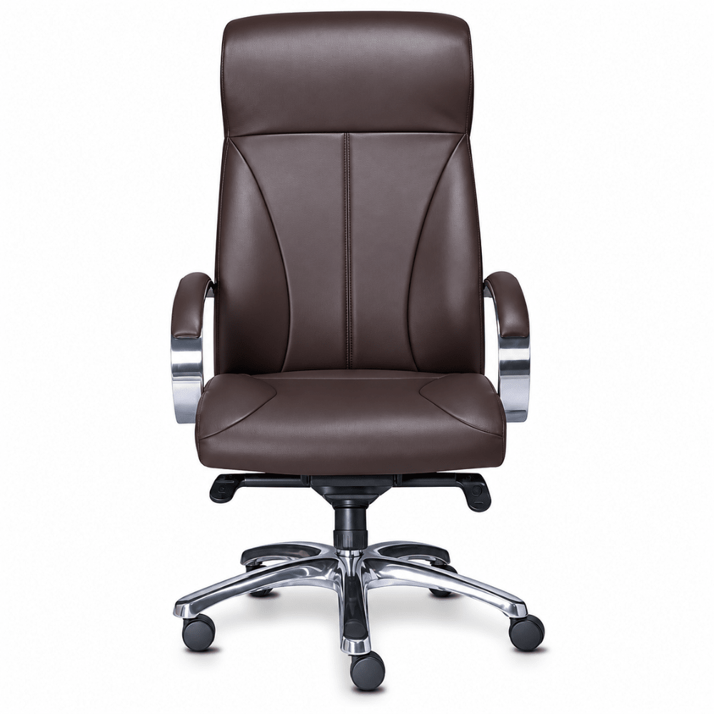 Silla de Oficina Directiva Ergonómica - REQUIEZ RP-8000 - Varios Colores - 5 Puntas con Brazos con Respaldo Alto y Tapizado Piel - RP-8000/CF - Requiez - NOGAL BEAT - Silla Directiva