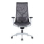Silla ejecutiva ALBAR AB-80 gris con respaldo y asiento tapizados en malla y brazos 3D.
