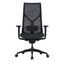 Silla ejecutiva ALBAR AB-80 negra con respaldo y asiento tapizados en malla y brazos 3D.