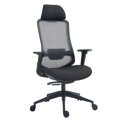 Silla De Oficina Ejecutiva - ALBAR AC - 30 NN - Negra - Respaldo En Malla y Asiento Tapizado - AC - 30 NN - ALBAR - NOGAL BEAT - Silla de oficina