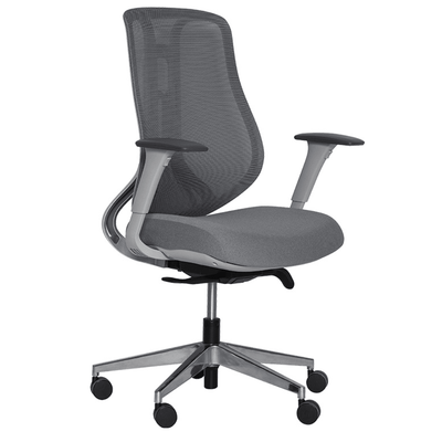 Silla ejecutiva ALBAR AC-40S con respaldo en malla ajustable en 9 posiciones y soporte lumbar activo.