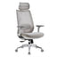Silla de Oficina Ejecutiva Cabecera Ajustable - VERSA ERGOSTAR MARE - Gris - Respaldo en Malla y Asiento Tapizado - ES-220 - VERSA - NOGAL BEAT - Silla Ejecutiva
