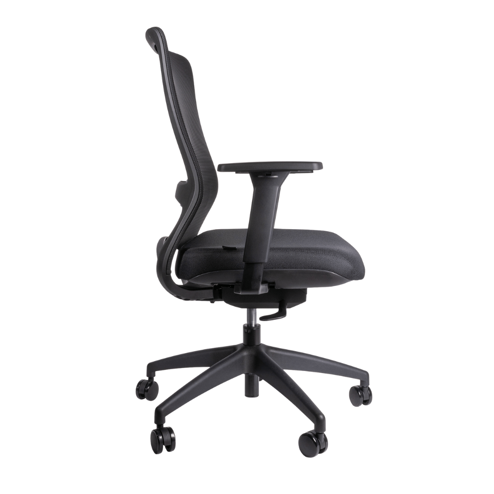 Silla de Oficina Ejecutiva Ergonómica - OFFIHO WICKER OHE - 139 - Respaldo en Malla y Asiento Tapizado - OHE - 139 - OFFIHO - NOGAL BEAT - Sillas de Oficina