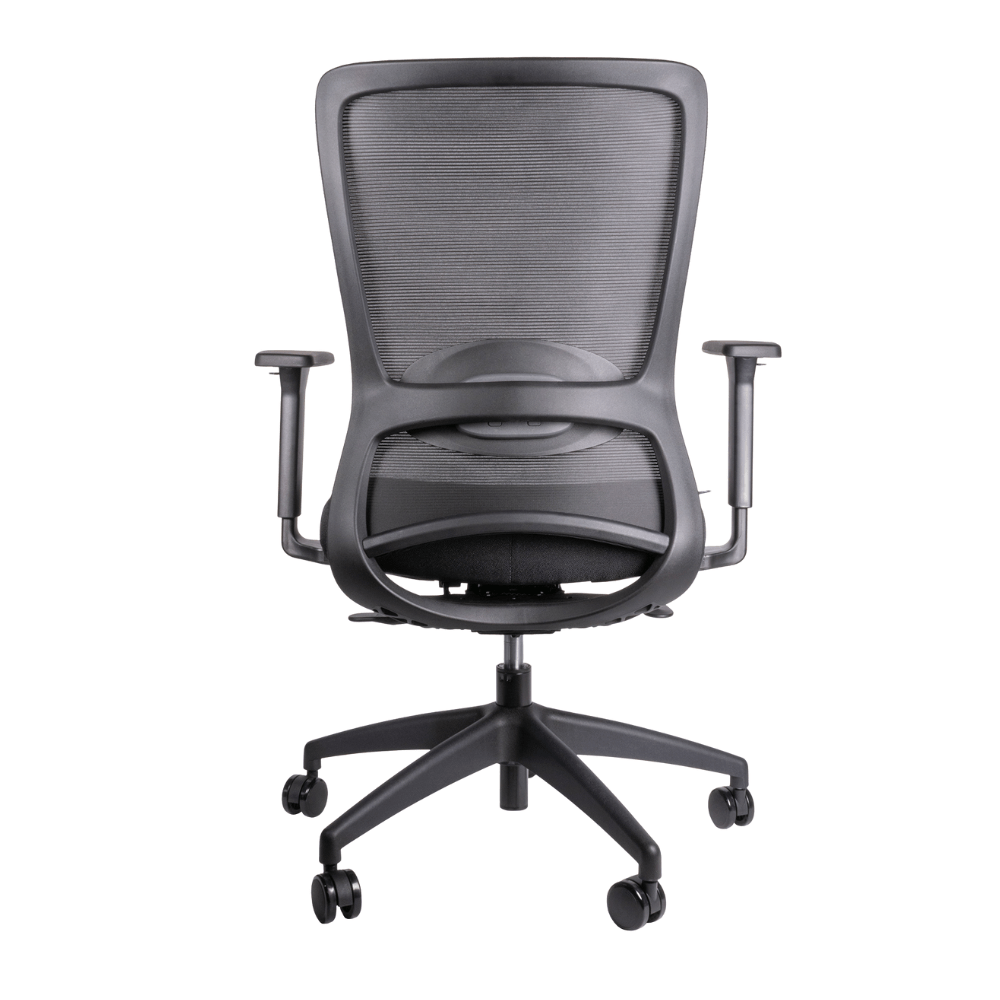 Silla de Oficina Ejecutiva Ergonómica - OFFIHO WICKER OHE - 139 - Respaldo en Malla y Asiento Tapizado - OHE - 139 - OFFIHO - NOGAL BEAT - Sillas de Oficina