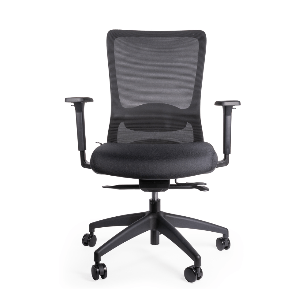 Silla de Oficina Ejecutiva Ergonómica - OFFIHO WICKER OHE - 139 - Respaldo en Malla y Asiento Tapizado - OHE - 139 - OFFIHO - NOGAL BEAT - Sillas de Oficina