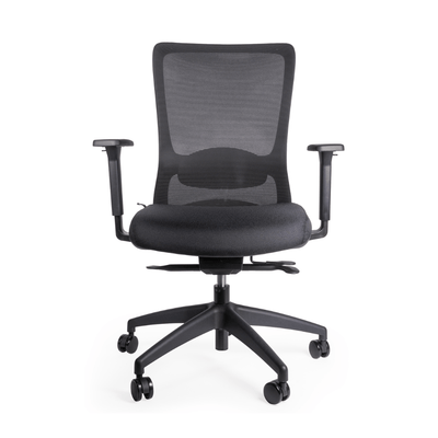 Silla de Oficina Ejecutiva Ergonómica - OFFIHO WICKER OHE - 139 - Respaldo en Malla y Asiento Tapizado - OHE - 139 - OFFIHO - NOGAL BEAT - Sillas de Oficina