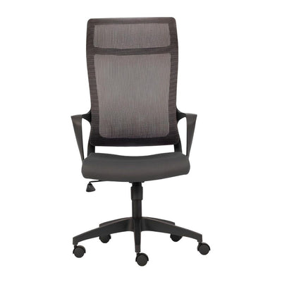 Silla ejecutiva MOBILIARIO EN MOVIMIENTO Alzette negro con respaldo alto en malla y base certificada BIFMA.