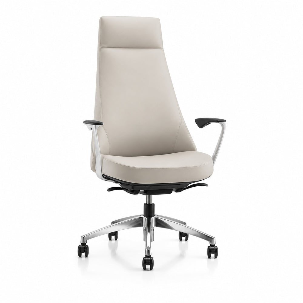 Silla de Oficina Ejecutiva Respaldo Alto - VERSA ALTUS EDGE - Varios Colores - Tapizado en PU con Mecanismo Reclinable y Estrella de 5 Puntas en Aluminio - AL-640 - VERSA - NOGAL BEAT - Silla Directiva