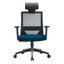 Silla ejecutiva GERSA Duna Alto negro con respaldo en malla y cabecera tapizada ajustable.