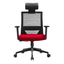 Silla ejecutiva GERSA Duna Alto negro con respaldo en malla y cabecera tapizada ajustable.