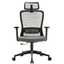 Silla ejecutiva GERSA Fent Alto negro con respaldo en malla y soporte lumbar ajustable.