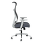 Silla ejecutiva Techno Ekho Gray gris con respaldo en malla y base cromada de 5 puntas.