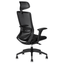Silla ejecutiva Techno Soul Express Black Respaldo Alto negro con respaldo en malla y soporte lumbar ajustable.