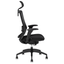 Silla ejecutiva Techno Soul Express Black Respaldo Alto negro con respaldo en malla y soporte lumbar ajustable.