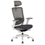 Silla ejecutiva Techno Soul Express White Respaldo Alto blanca con respaldo en malla y soporte lumbar ajustable.