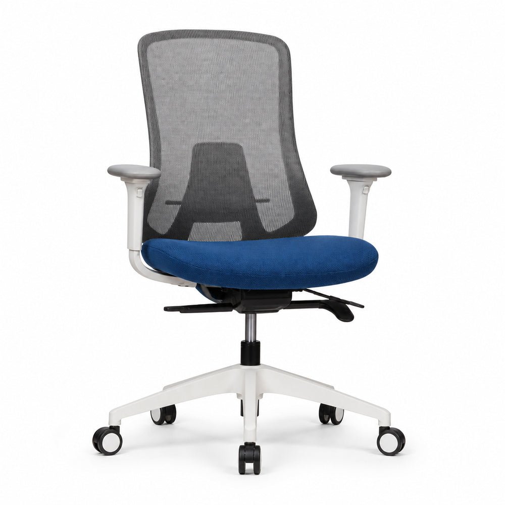 Silla de Oficina Ejecutiva - VERSA ALTUS ANIA - Estructura Aluminio - Asiento Tapizado en Tela y Respaldo en Malla - AL-2622 - VERSA - NOGAL BEAT - Silla Ejecutiva