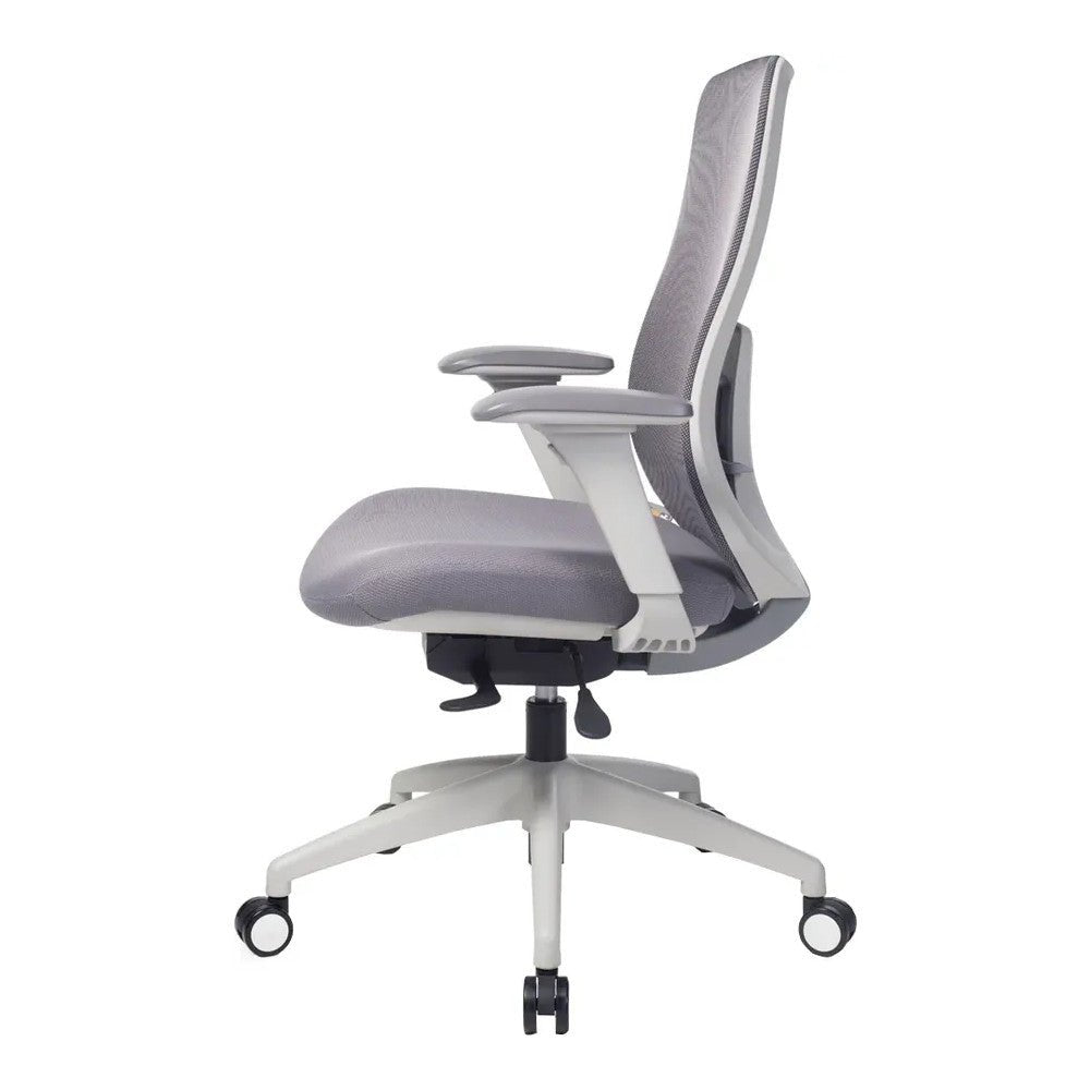 Silla de Oficina Ejecutiva - VERSA ALTUS ANIA - Estructura Aluminio - Asiento Tapizado en Tela y Respaldo en Malla - AL-2622 - VERSA - NOGAL BEAT - Silla Ejecutiva