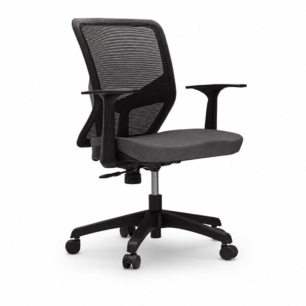 Silla de Oficina Ejecutiva - VERSA ALTUS CAVALLI - Estructura Aluminio - Asiento Tapizado en Tela con Costura y Respaldo - AL-294N - VERSA - NOGAL BEAT - Silla Ejecutiva