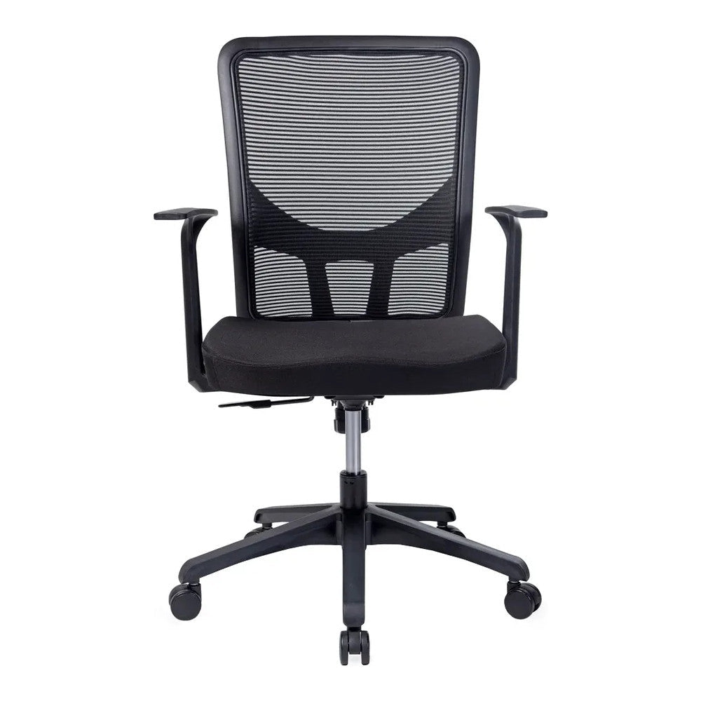 Silla de Oficina Ejecutiva - VERSA ALTUS CAVALLI - Estructura Aluminio - Asiento Tapizado en Tela con Costura y Respaldo - AL-294N - VERSA - NOGAL BEAT - Silla Ejecutiva