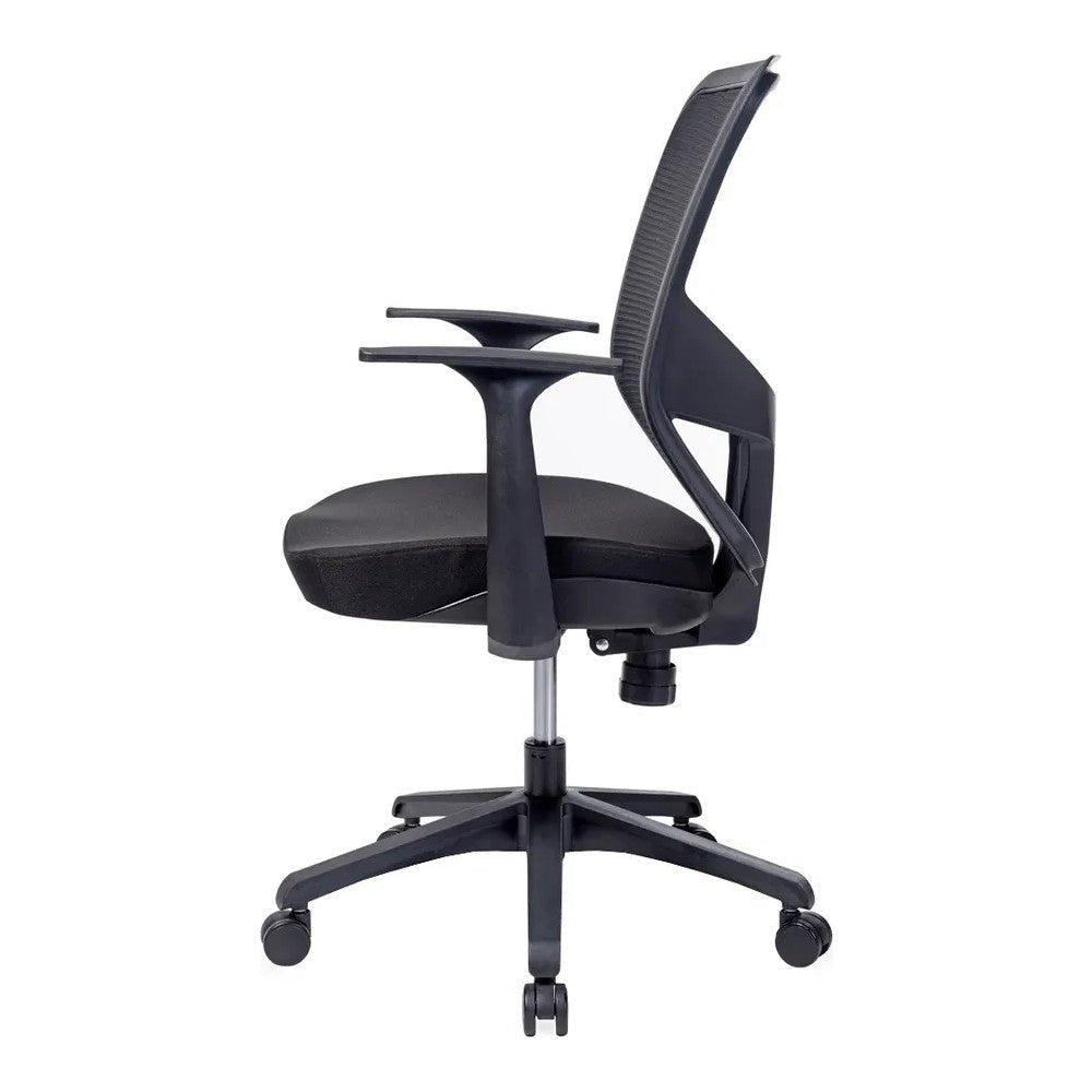 Silla de Oficina Ejecutiva - VERSA ALTUS CAVALLI - Estructura Aluminio - Asiento Tapizado en Tela con Costura y Respaldo - AL-294N - VERSA - NOGAL BEAT - Silla Ejecutiva