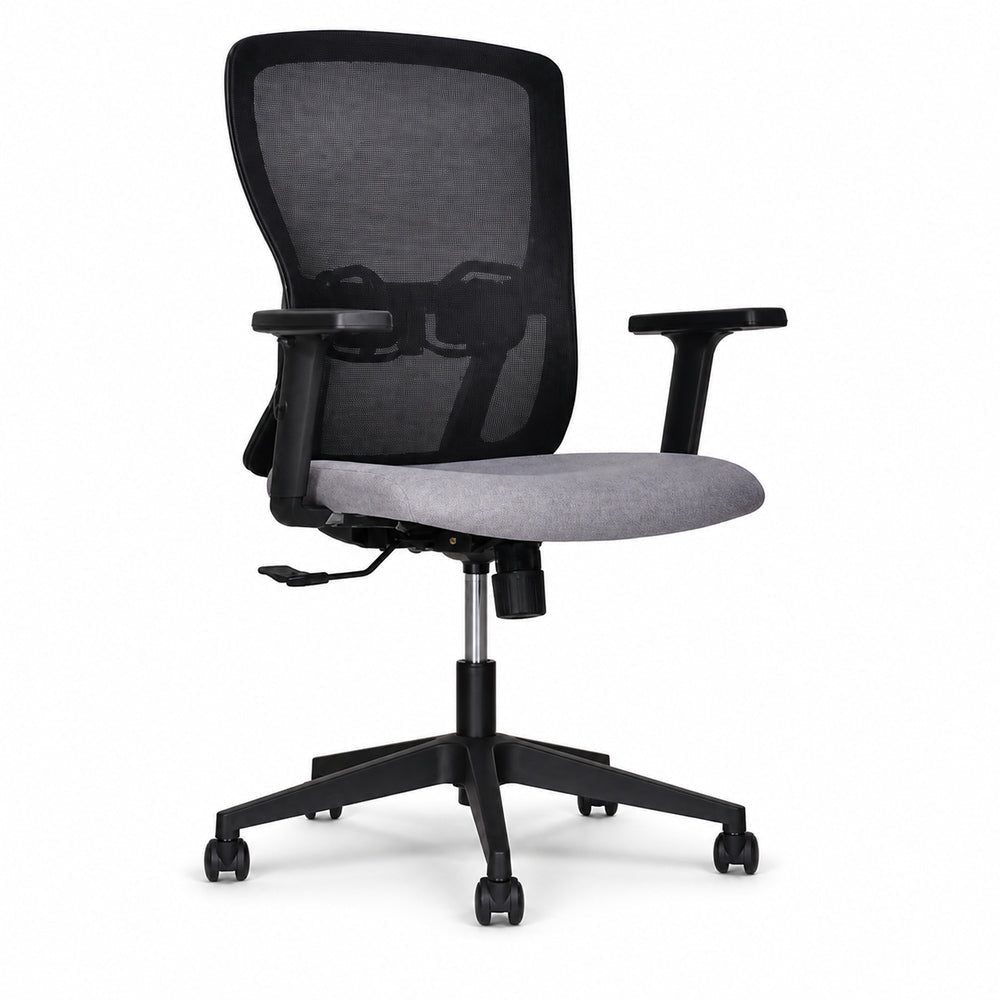 Silla de Oficina Ejecutiva - VERSA ALTUS NARA - Estructura Aluminio - Asiento Tapizado en Tela y Respaldo en Malla - AL-2629 - VERSA - NOGAL BEAT - Silla Ejecutiva