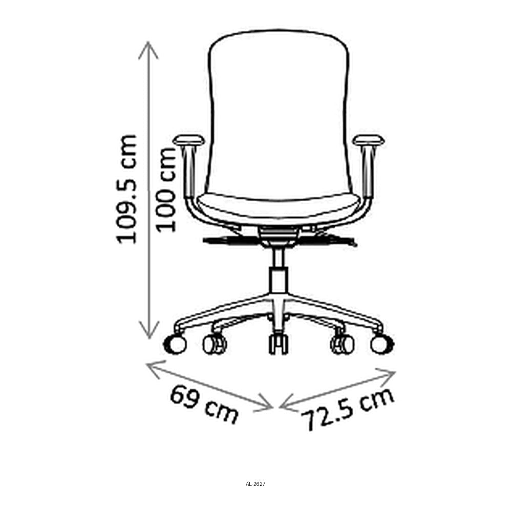 Silla de Oficina Ejecutiva - VERSA ALTUS OMNIA - Estructura Aluminio - Asiento Tapizado en Tela y Respaldo en Malla - AL-2627 - VERSA - NOGAL BEAT - Silla Ejecutiva