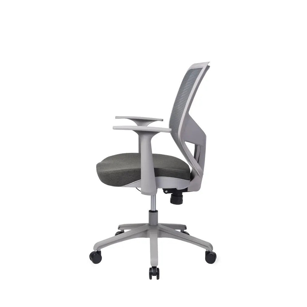 Silla de Oficina Ejecutiva - VERSA ALTUS PRATA - Estructura Aluminio - Asiento Tapizado en Tela con Costura y Respaldo - AL-294G - VERSA - NOGAL BEAT - Silla Ejecutiva