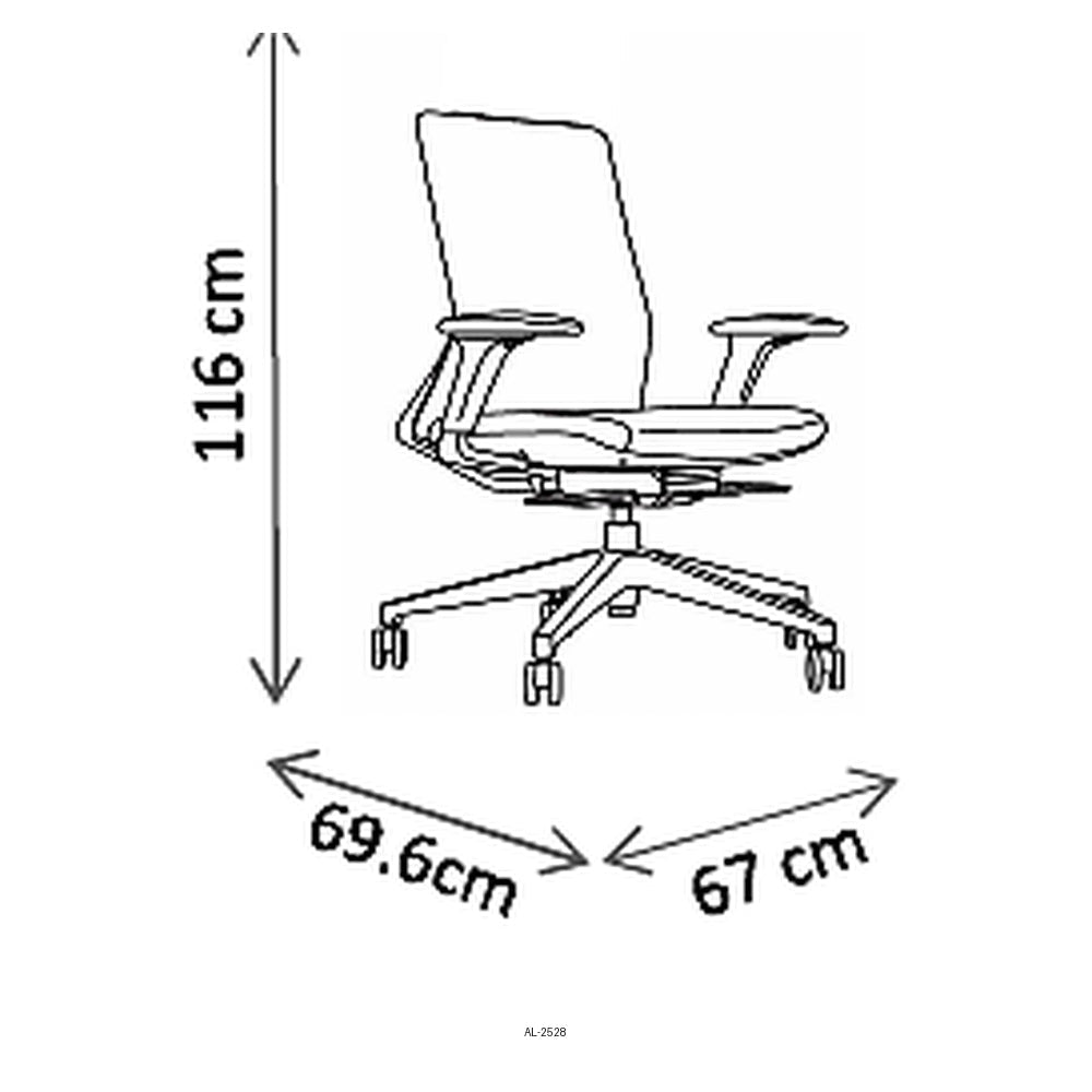 Silla de Oficina Ejecutiva - VERSA ALTUS ZECK - Estructura Aluminio - Asiento Tapizado y Respaldo Alto con Soporte Lumbar - AL-2528 - VERSA - NOGAL BEAT - Silla Ejecutiva