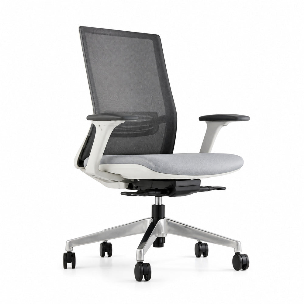 Silla de Oficina Ejecutiva - VERSA ALTUS ZECK - Estructura Aluminio - Asiento Tapizado y Respaldo Alto con Soporte Lumbar - AL-2528 - VERSA - NOGAL BEAT - Silla Ejecutiva