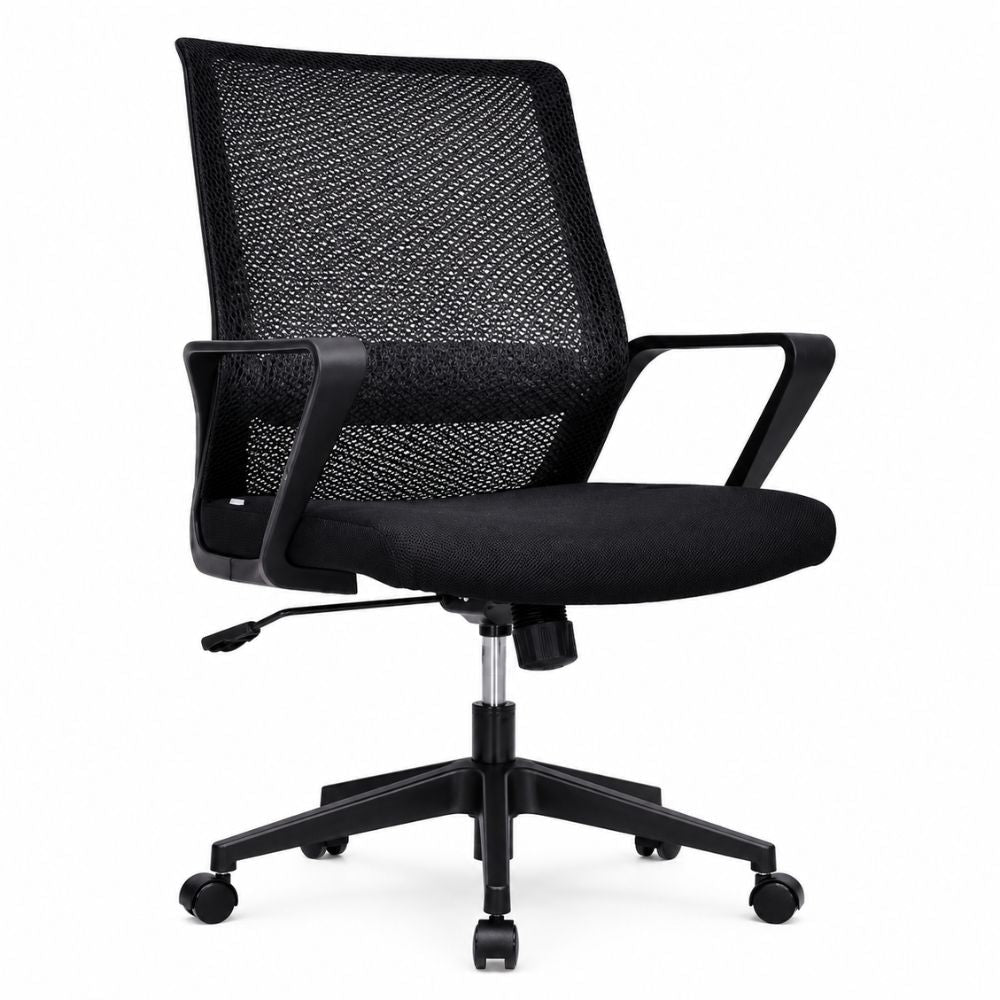 Silla de Oficina Ejecutiva - VERSA ERGOSTAR BOREA - Negro - Respaldo en Malla y Asiento Tapizado - ES-150 - VERSA - NOGAL BEAT - Silla Ejecutiva