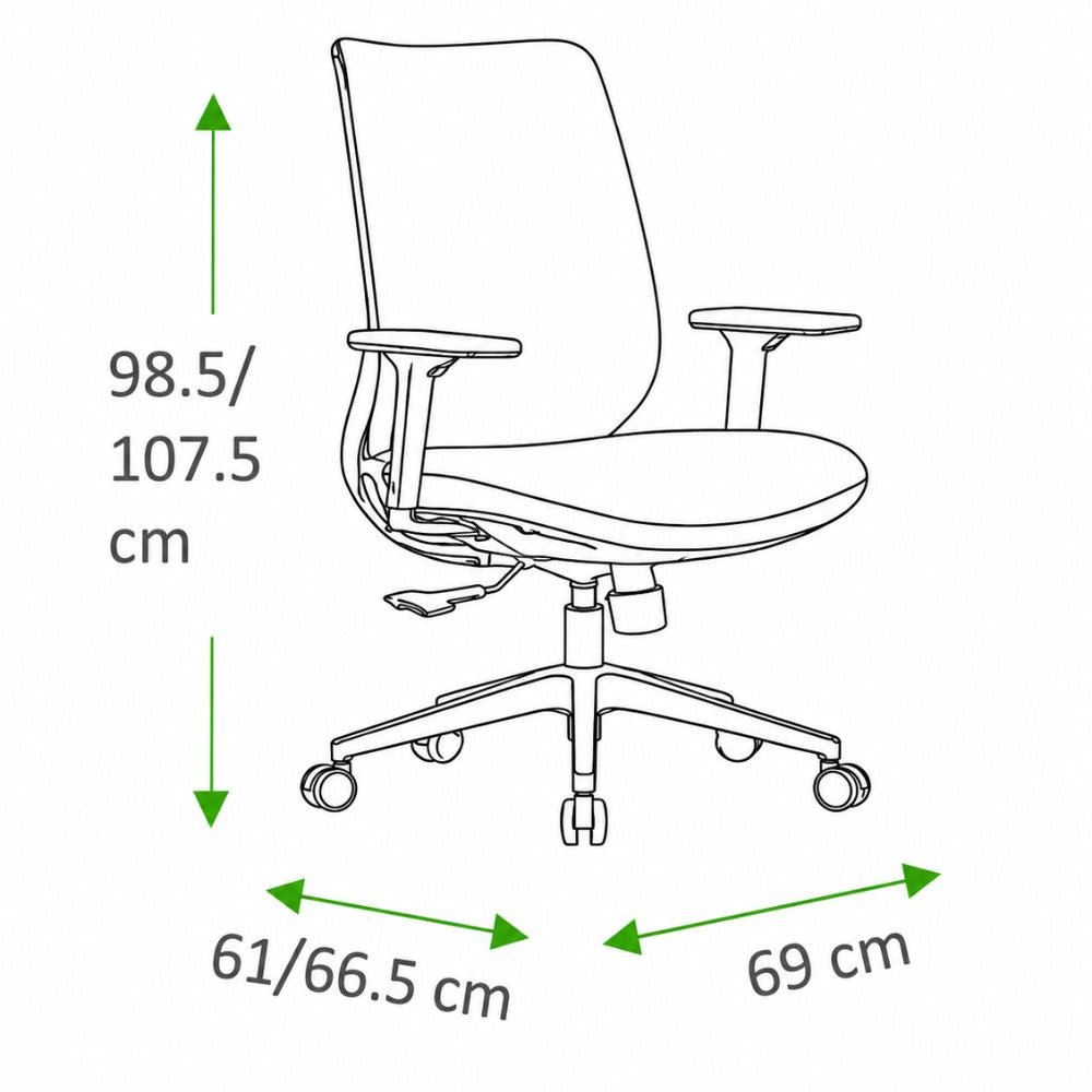 Silla de Oficina Ejecutiva - VERSA ERGOSTAR DUNDA - Negro - Respaldo en Malla y Asiento Tapizado - ES-230 - VERSA - NOGAL BEAT - Silla Ejecutiva