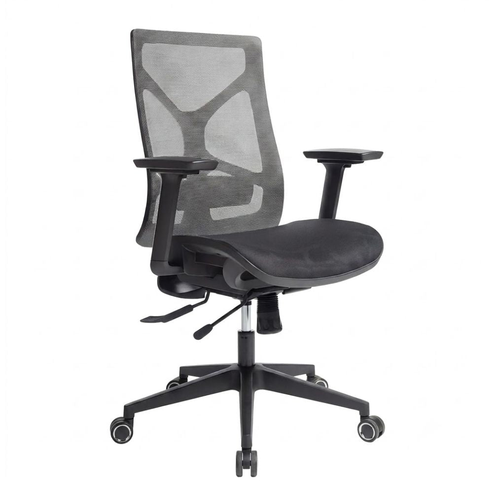 Silla de Oficina Ejecutiva - VERSA ERGOSTAR WULF - Negro con Blanco - Respaldo en Malla y Asiento Tapizado - ES-280 - VERSA - NOGAL BEAT - Silla Ejecutiva