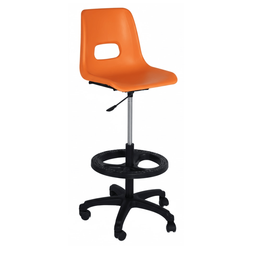 Silla de oficina kit cajero ALBAR PL-19 A con asiento y respaldo de polipropileno, base de nylon de 5 puntas y descansa pies