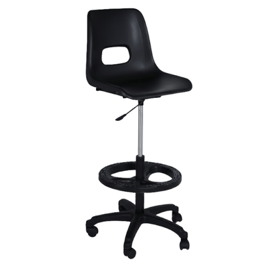 Silla de oficina kit cajero ALBAR PL-19 A con asiento y respaldo de polipropileno, base de nylon de 5 puntas y descansa pies