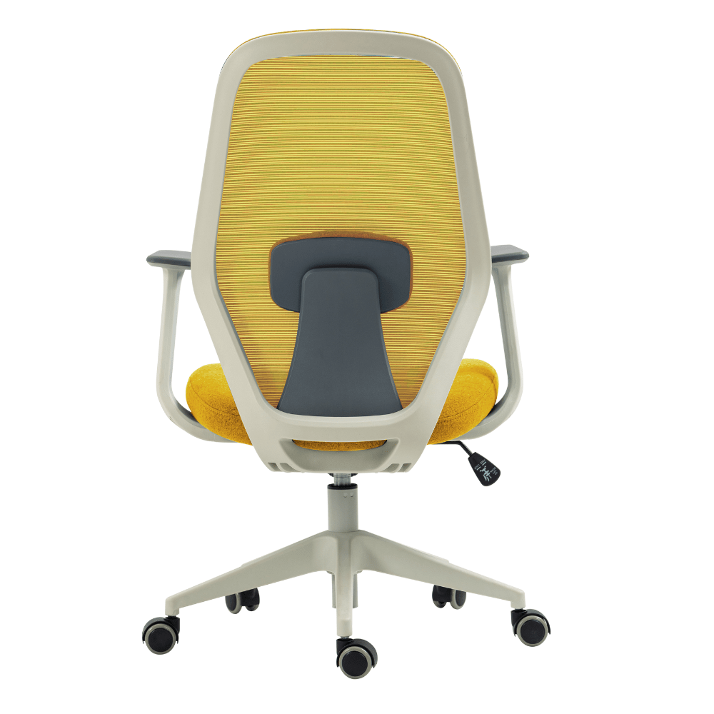 Silla De Oficina Operativa - AC - 20 GA - Amarillo - Respaldo En Malla y Asiento Tapizado - AC - 20 GA - ALBAR - NOGAL BEAT - Silla de oficina