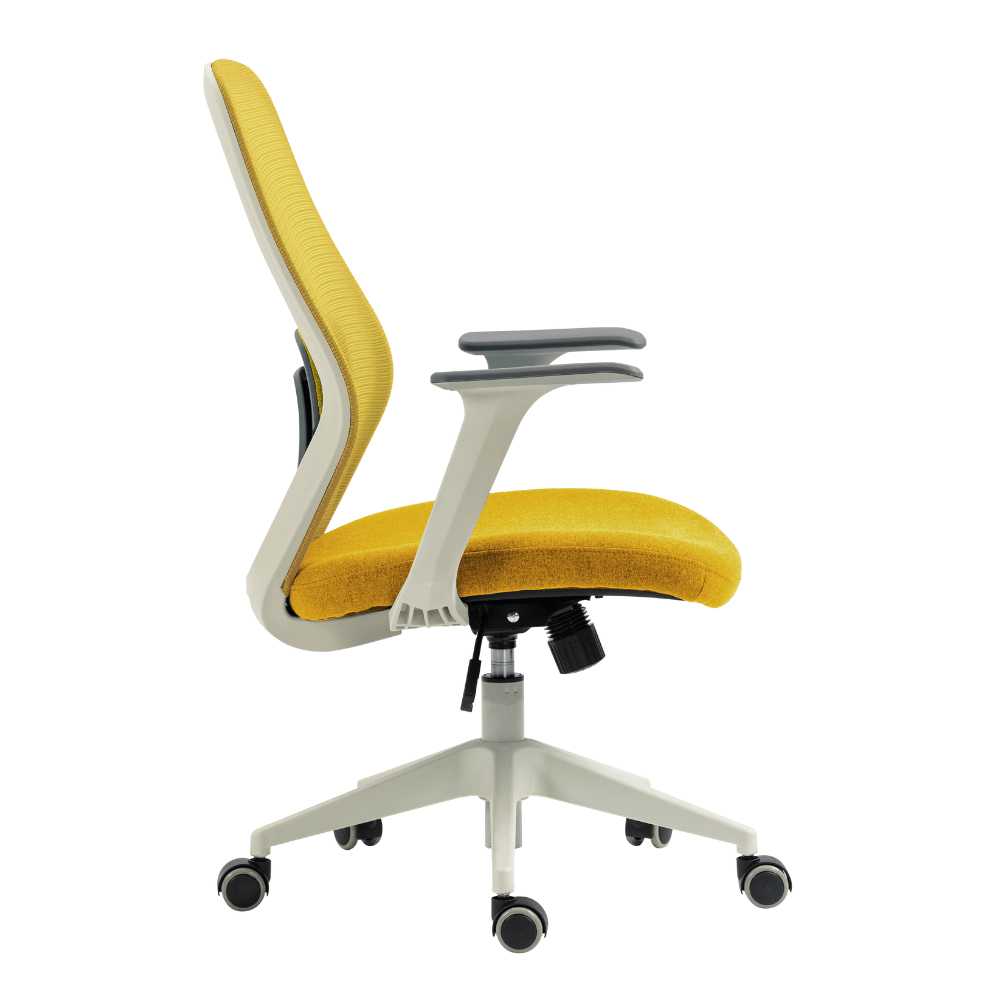 Silla De Oficina Operativa - AC - 20 GA - Amarillo - Respaldo En Malla y Asiento Tapizado - AC - 20 GA - ALBAR - NOGAL BEAT - Silla de oficina