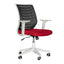 Silla de oficina operativa Albar LK-07B con respaldo en malla, asiento tapizado y base de nylon
