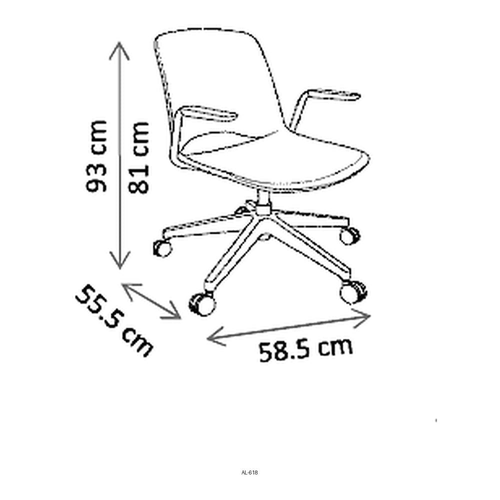 Silla de Oficina Operativa con Nylon - VERSA ALTUS PITCH - Estructura Aluminio - Asiento y Respaldo en Polipropileno - AL-618 - VERSA - NOGAL BEAT - Silla Operativa