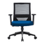 Silla de oficina operativa GERSA DUNA de respaldo bajo con respaldo en malla, soporte lumbar, brazos ajustables y base de nylon.