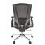 Silla operativa GERSA E-11752 negra con respaldo en malla, cabecera, asiento tapizado y base metálica cromada