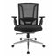 Silla operativa GERSA E-11752 negra con respaldo en malla, cabecera, asiento tapizado y base metálica cromada