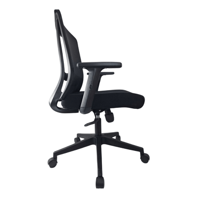 Silla De Oficina Operativa Soporte Lumbar - MIKO - Negro - Respaldo En Malla y Asiento Tapizado - Miko - GERSA - NOGAL BEAT - Sillas de Oficina