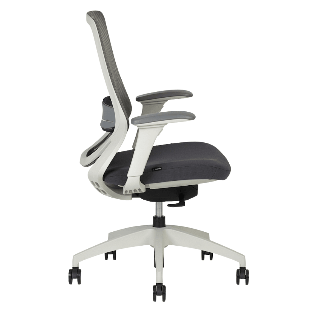 Silla de oficina operativa Techno Soul Express White respaldo bajo blanca con respaldo en malla y soporte lumbar