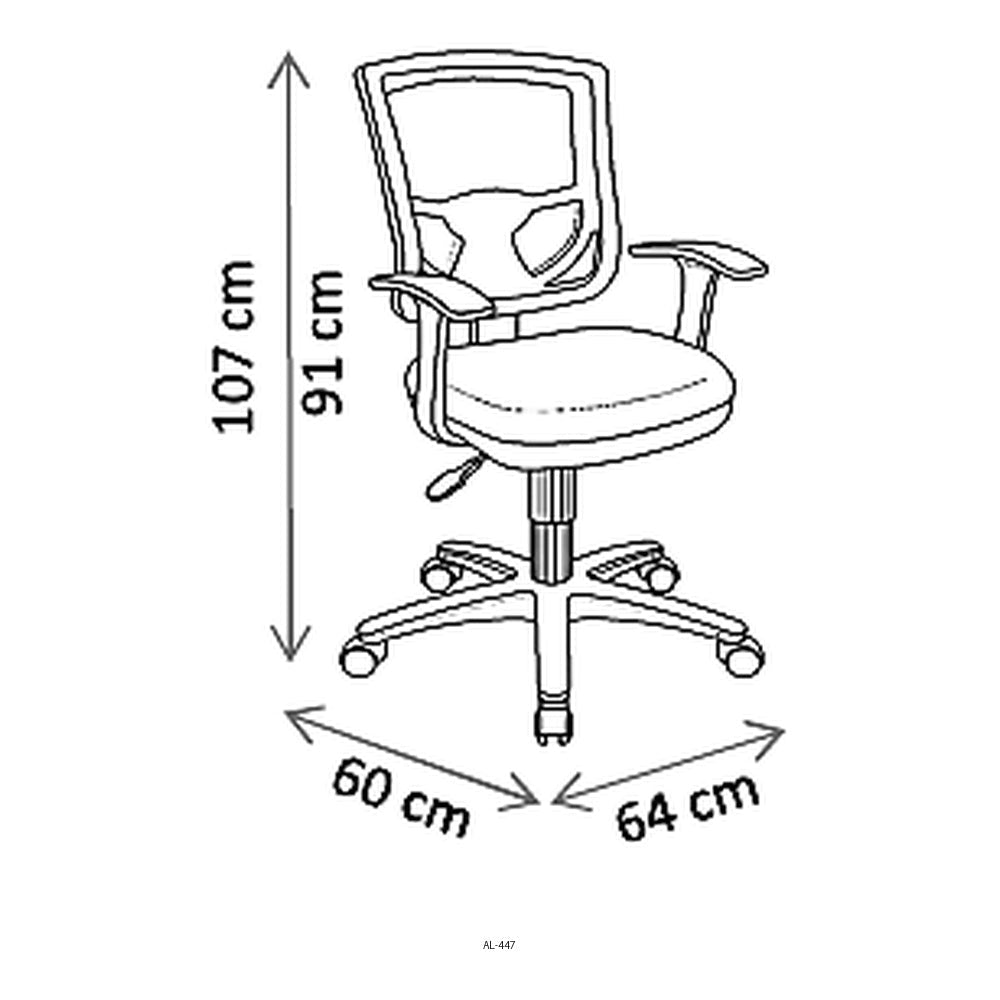 Silla de Oficina Operativa - VERSA ALTUS BRAVA - Estructura Aluminio - Asiento en Espuma Inyectada y Moldeada con Respaldo - AL-447 - VERSA - NOGAL BEAT - Silla Operativa